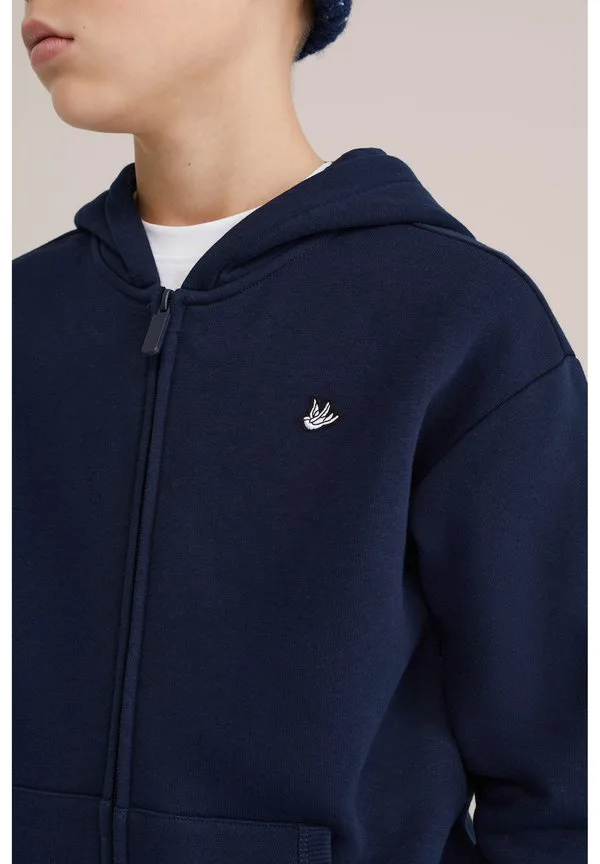 Толстовка на молнии We Fashion, Navy Blue — фото 3