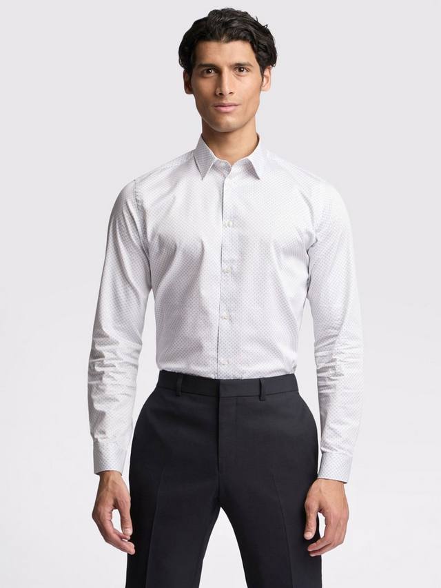 

Рубашка Quinn Slim Fit Ted Baker, White Micro Diamond