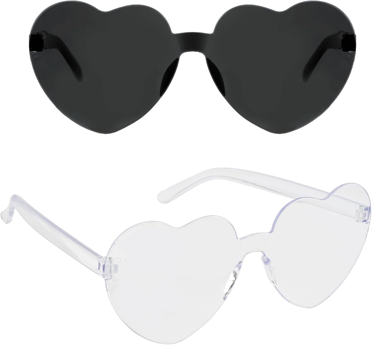 

Солнцезащитные очки в форме сердца, белые солнцезащитные очки, солнцезащитные очки в форме сердца для женщин, серые солнцезащитные очки для мужчин, прозрачные очки без оправы в форме сердца для девичника QEYMN, White+grey