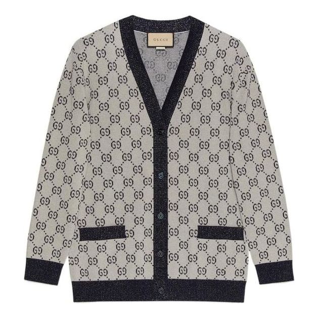 

Кардиган (WMNS) Gucci GG cotton jacquard cardigan 'Ivory Blue' 692727-XKB54-9071, бежевый
