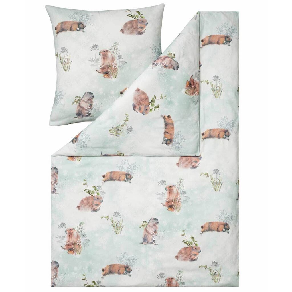 

Мягкое фланелевое постельное белье Estella Hermann jade 135х200 см + 80х80 см