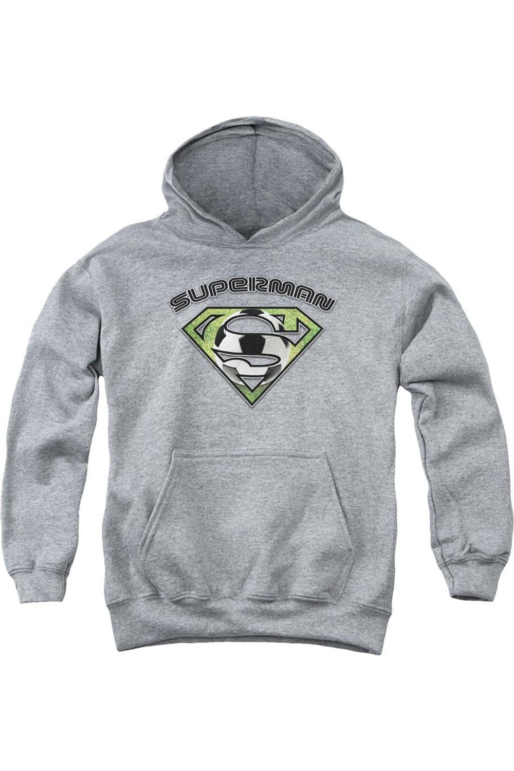 

Детская толстовка с капюшоном Superman Soccer Shield Gildan, Athletic Heather