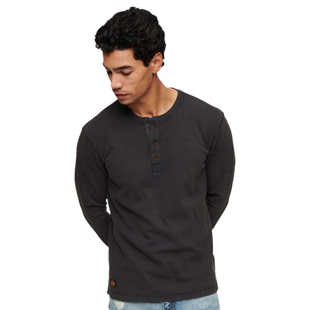 

Футболка Superdry Waffle Henley, черный