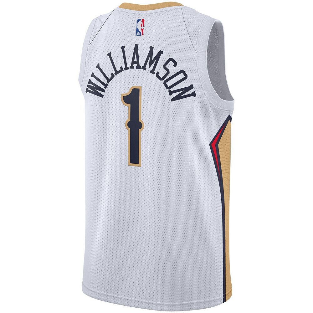 Мужская белая майка Nike Zion Williamson New Orleans Pelicans 2019/2020 Swingman — Association Edition, цвет Nor White — фото 4