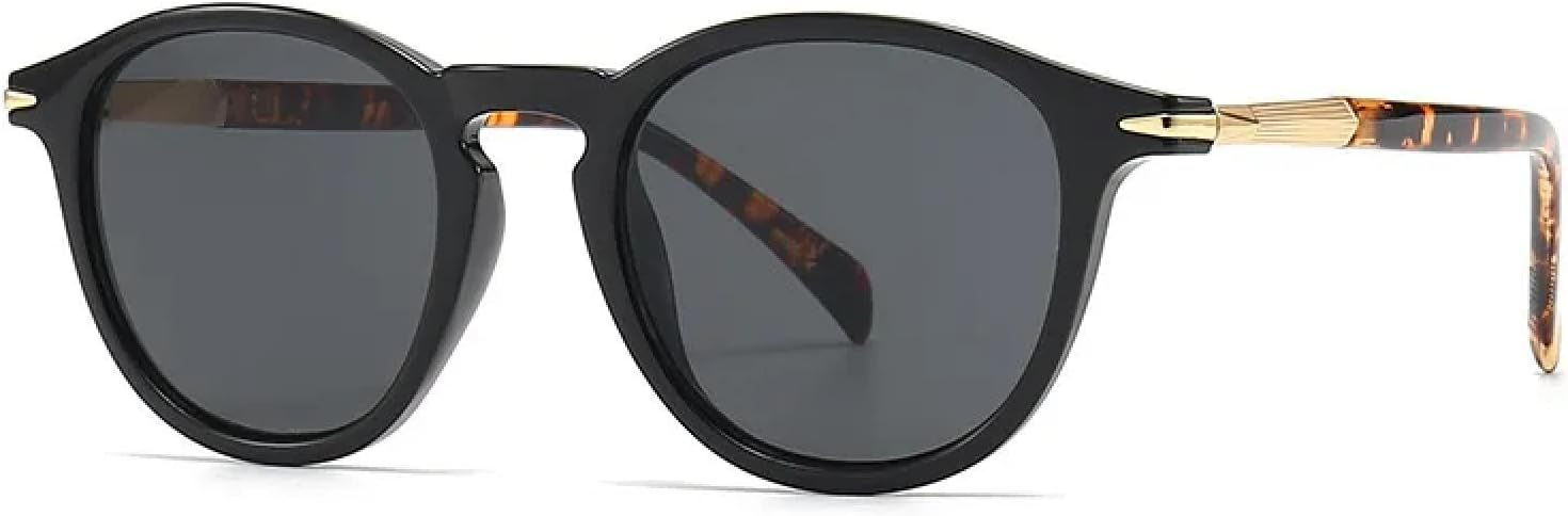 

Солнцезащитные очки с защитой от УФ-излучения UV400 | Круглая заклепка | Для женщин и мужчин | Для занятий спортом на открытом воздухе и вождения DSVIGF, Black Leopard Black