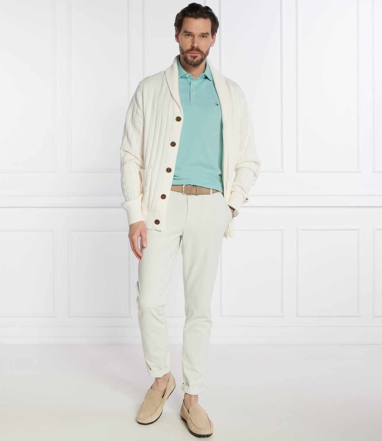 Поло Tommy Hilfiger Slim Fit, цвет menta — фото 2