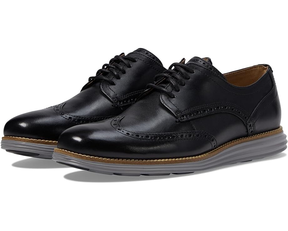 

Оксфорды Cole Haan Originalgrand Shortwing, цвет Black Leather/Ironstone
