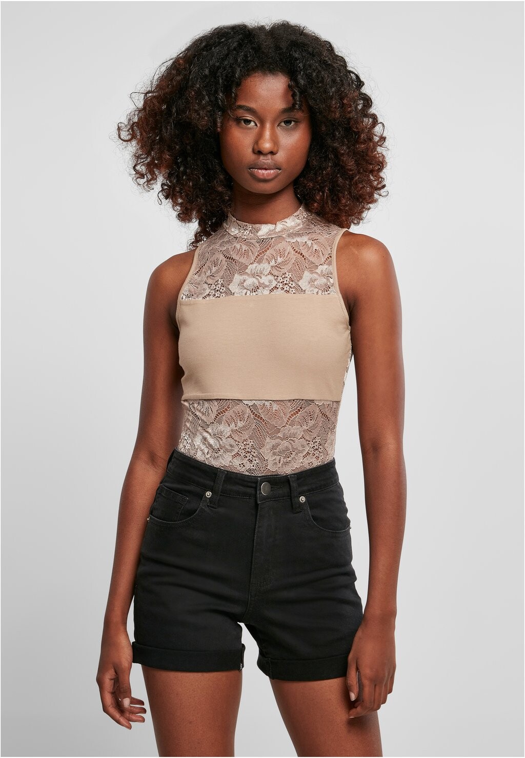 

Блузка Urban Classics LADIES LACE BODY, цвет softtaupe