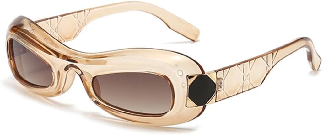 

Винтажные солнцезащитные очки «кошачий глаз» для женщин, модные градиентные очки с защитой от УФ-излучения UV400 для мужчин, овальные, цвет шампанского VVTWSSW, Champagne Tea