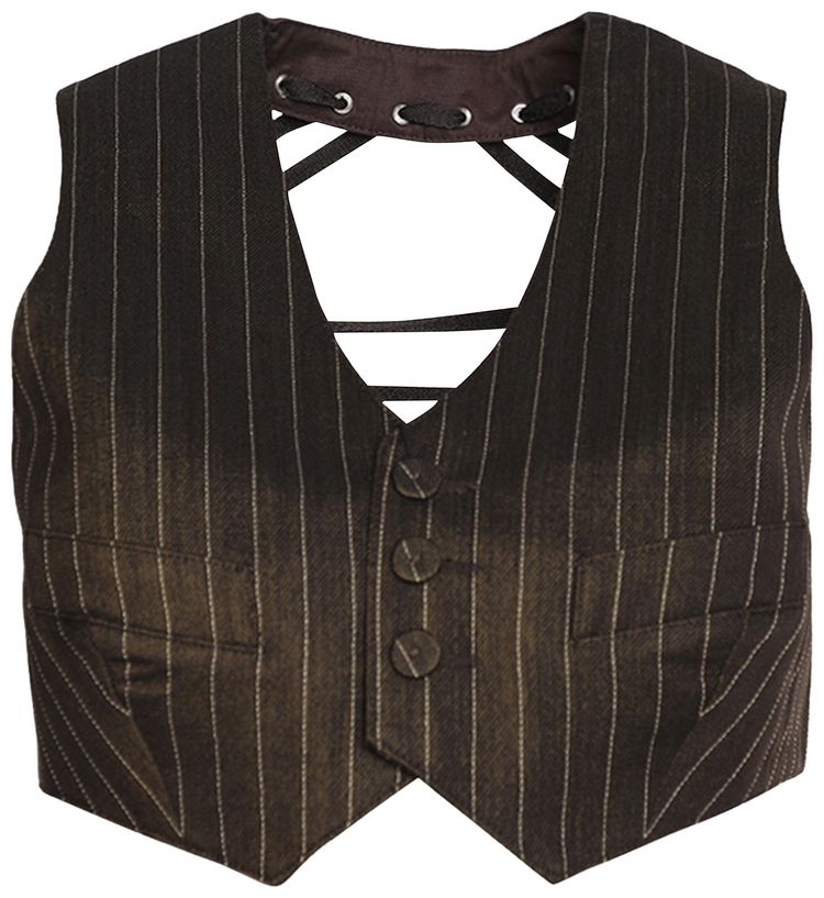 

Джинсы Jean Paul Gaultier Laced Gilet 'Brown/Ecru', коричневый