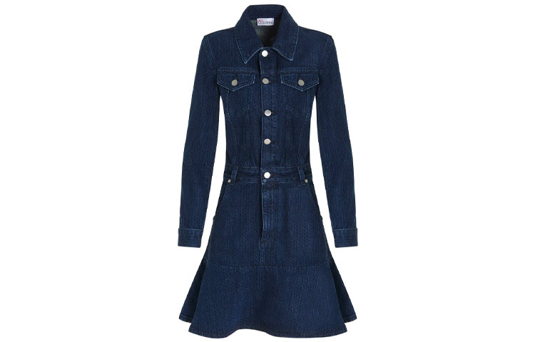 

RED VALENTINO Платье женское с длинными рукавами, синее