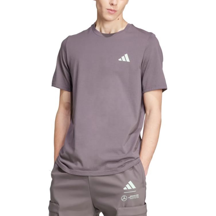 Adidas Футболка MERCEDES AMG PETRONAS F1 TEAM SS25 Premium Woven Graphic мужская Gray Stratum/Frozen Green — фото 3