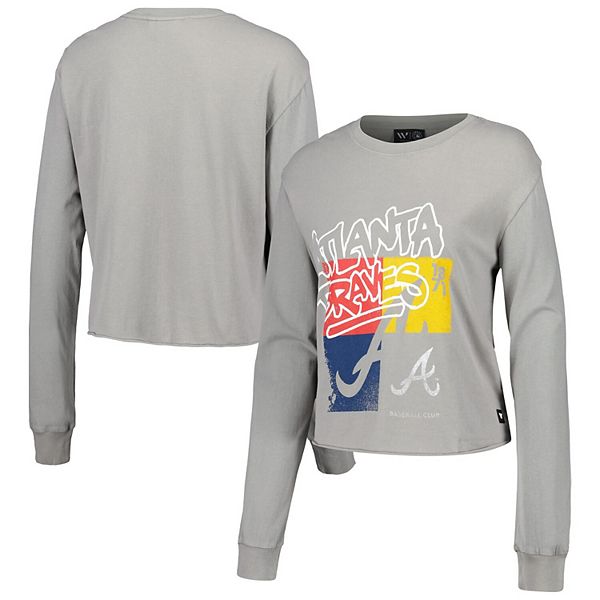 

Женская футболка с длинным рукавом the wild collective gray atlanta braves Unbranded