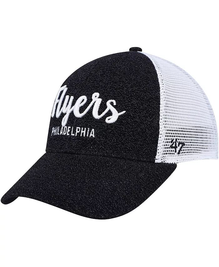 

Женская черно-белая кепка Philadelphia Flyers Encore MVP Trucker Snapback '47 Brand, черный