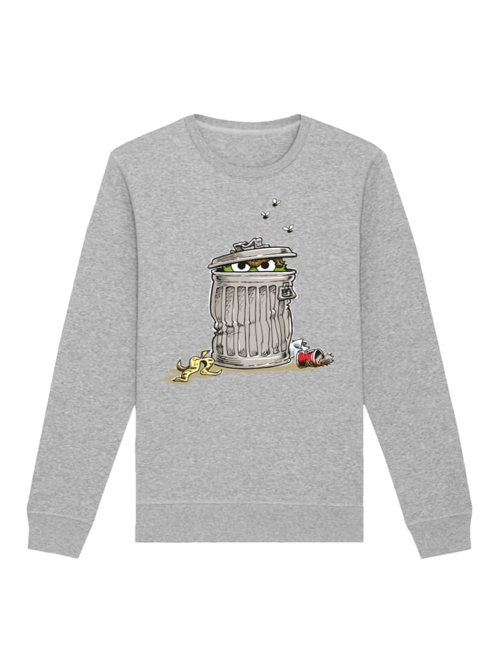 

Толстовка F4NT4STIC Sweatshirt Sesamstraße Oscar Tresh Box, пятнистый серый