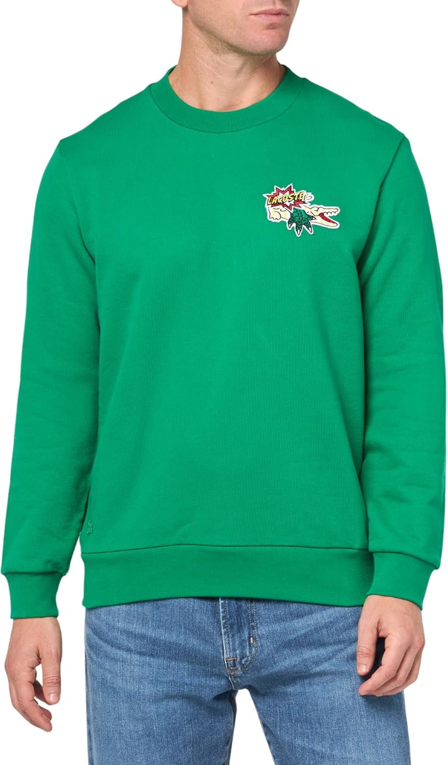 

Мужской свитшот Lacoste из органического хлопка с бейджем, Fluorine Green