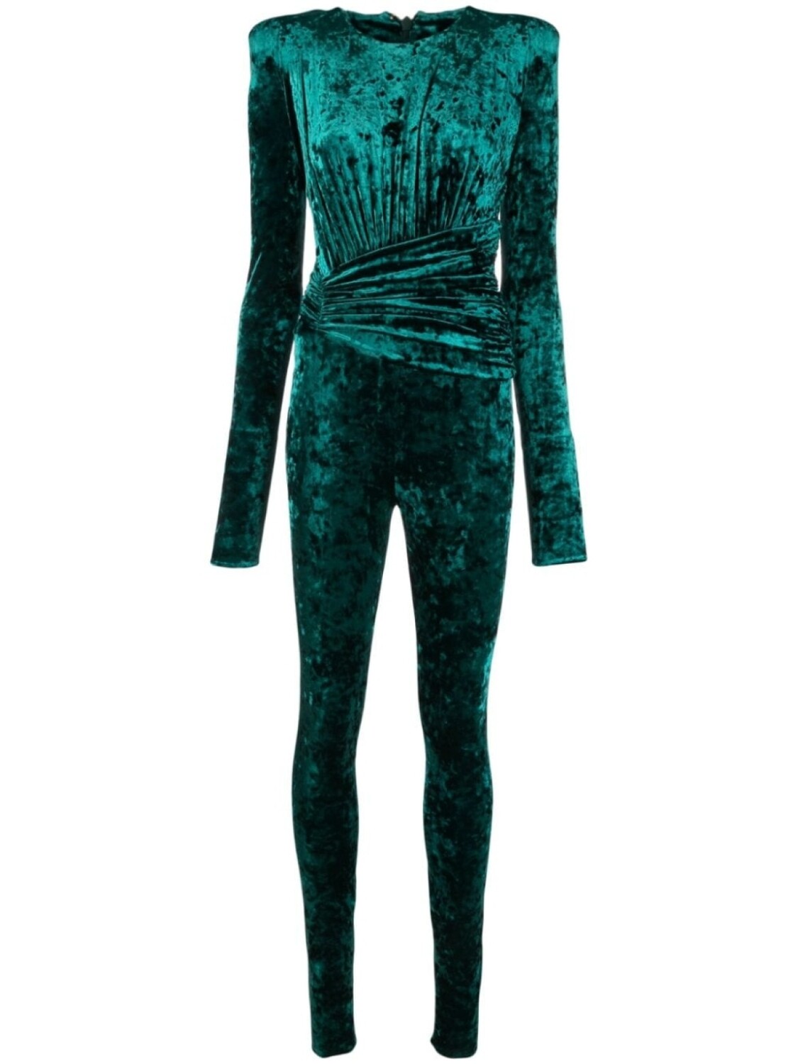 

Alexandre Vauthier бархатный комбинезон с драпировкой, зеленый