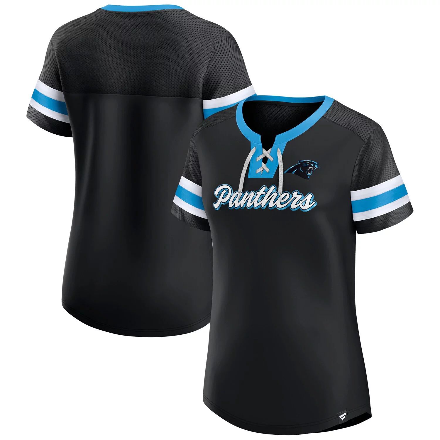 

Женская футболка Fanatics Black Carolina Panthers Original State на шнуровке Fanatics