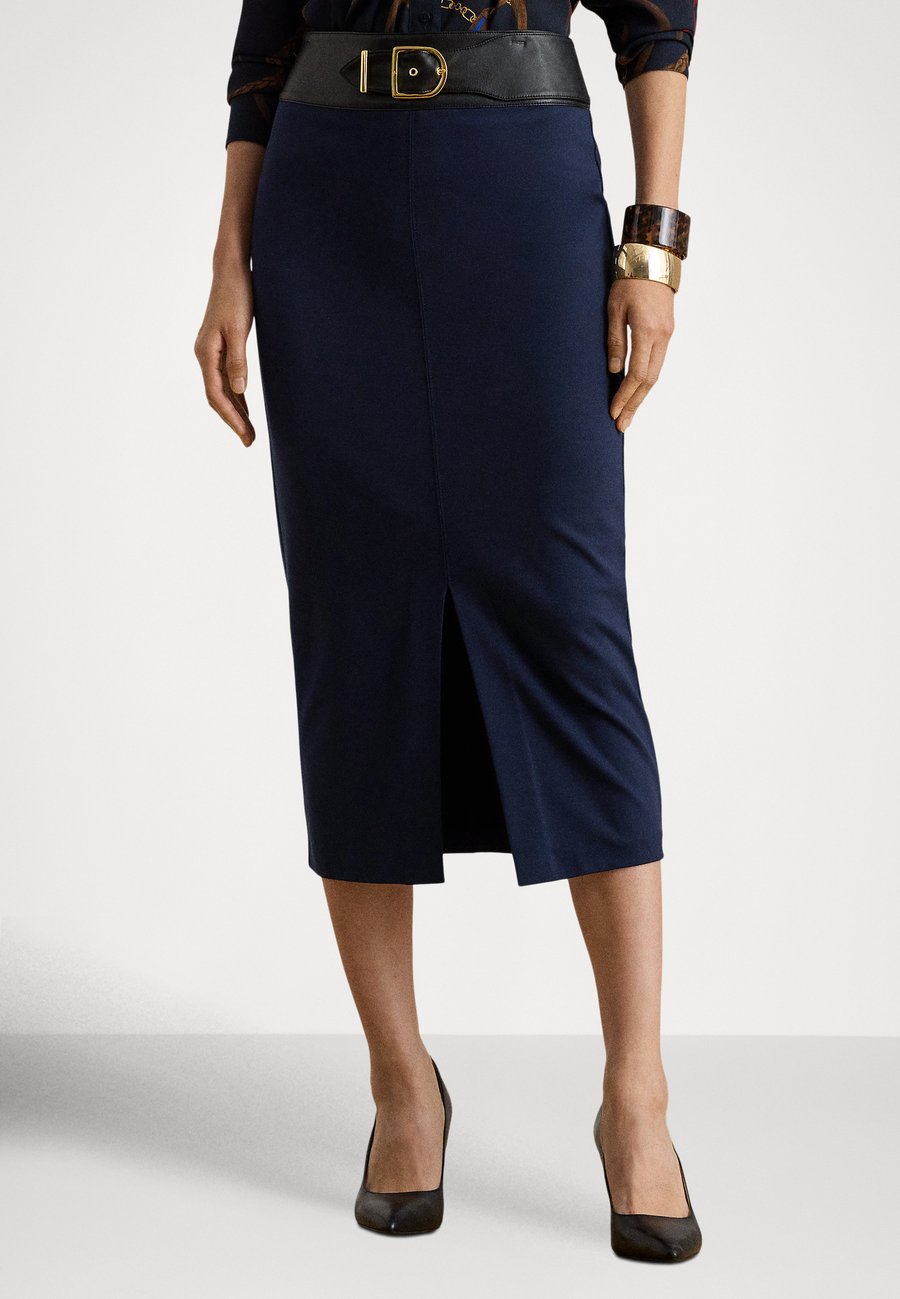 

Юбка Lauren Ralph Lauren BUCKLE-TRIM PONTE PENCIL MIDI SKIRT, Lauren Navy/Dark Blue