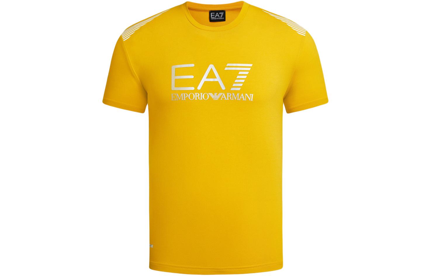 

Футболка с круглым вырезом и принтом логотипа Ea7 EMPORIO ARMANI, желтый