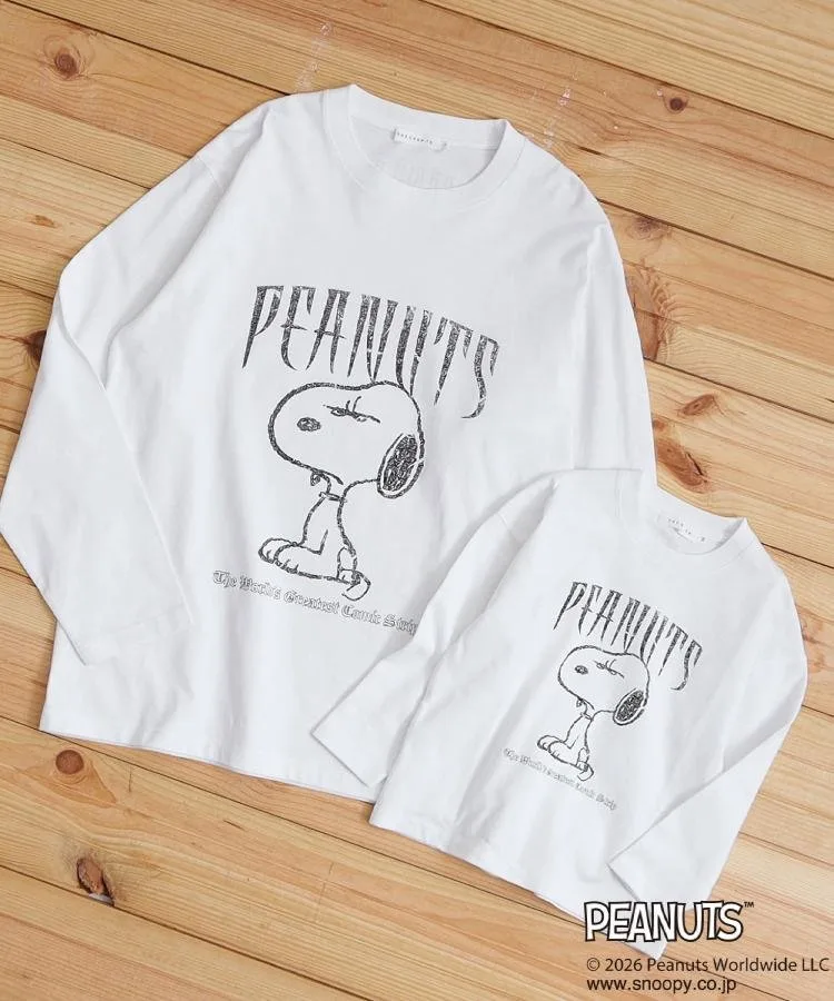 Футболка с длинными рукавами PEANUTS / Peanuts Snoopy с винтажным принтом THE SHOP TK, Off-white (003) — фото 3