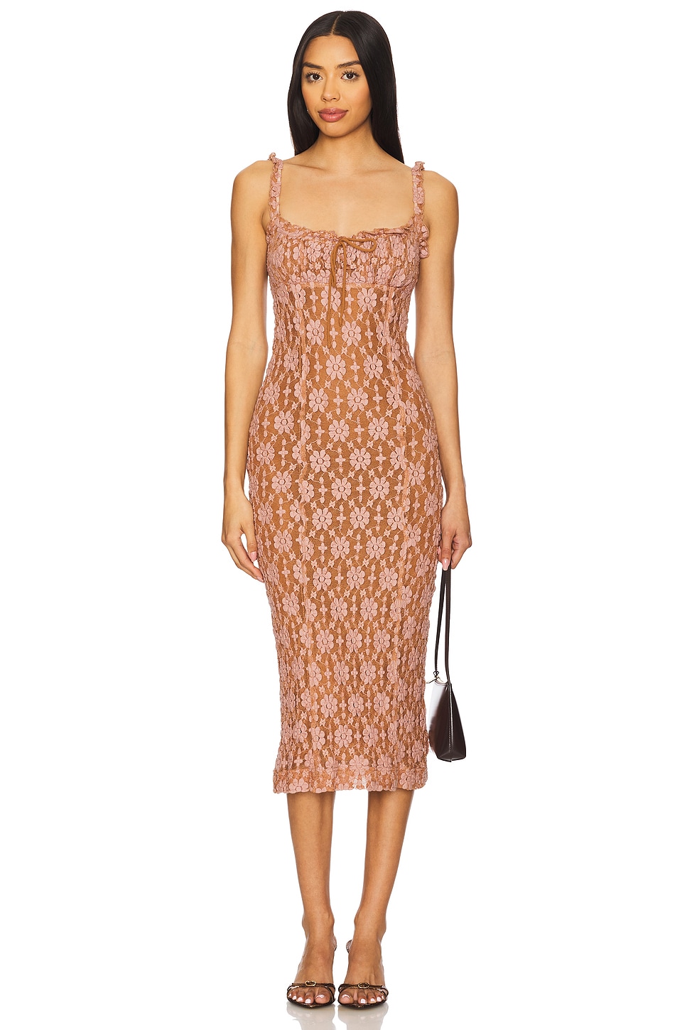 

Кружевное миди-платье Lucinda Free People, ginger combo