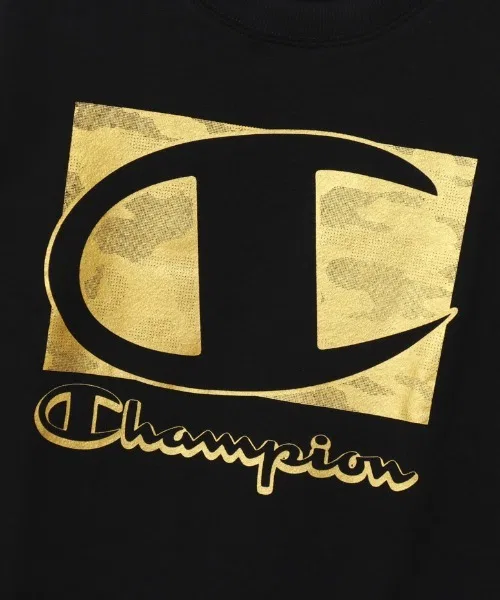 Свитшот с капюшоном Champion с принтом, серый — фото 4