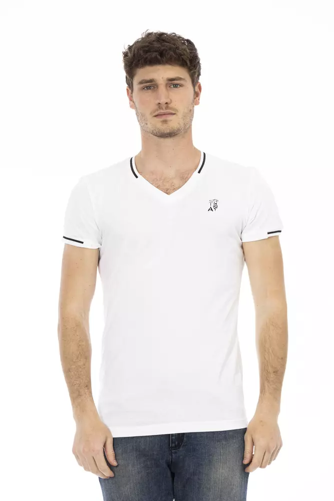 

Белая хлопковая мужская футболка Trussardi