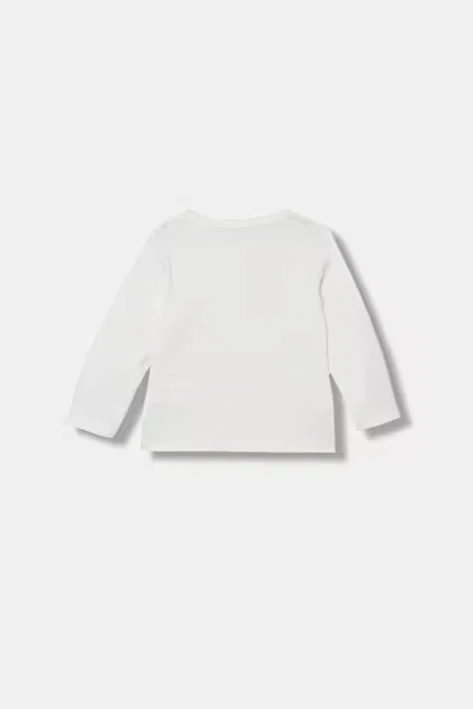 Лонгслив детский хлопковый United Colors of Benetton, белый — фото 2