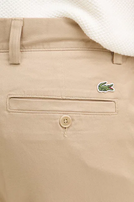 Брюки из хлопка с эластаном regular fit Lacoste, бежевый — фото 4