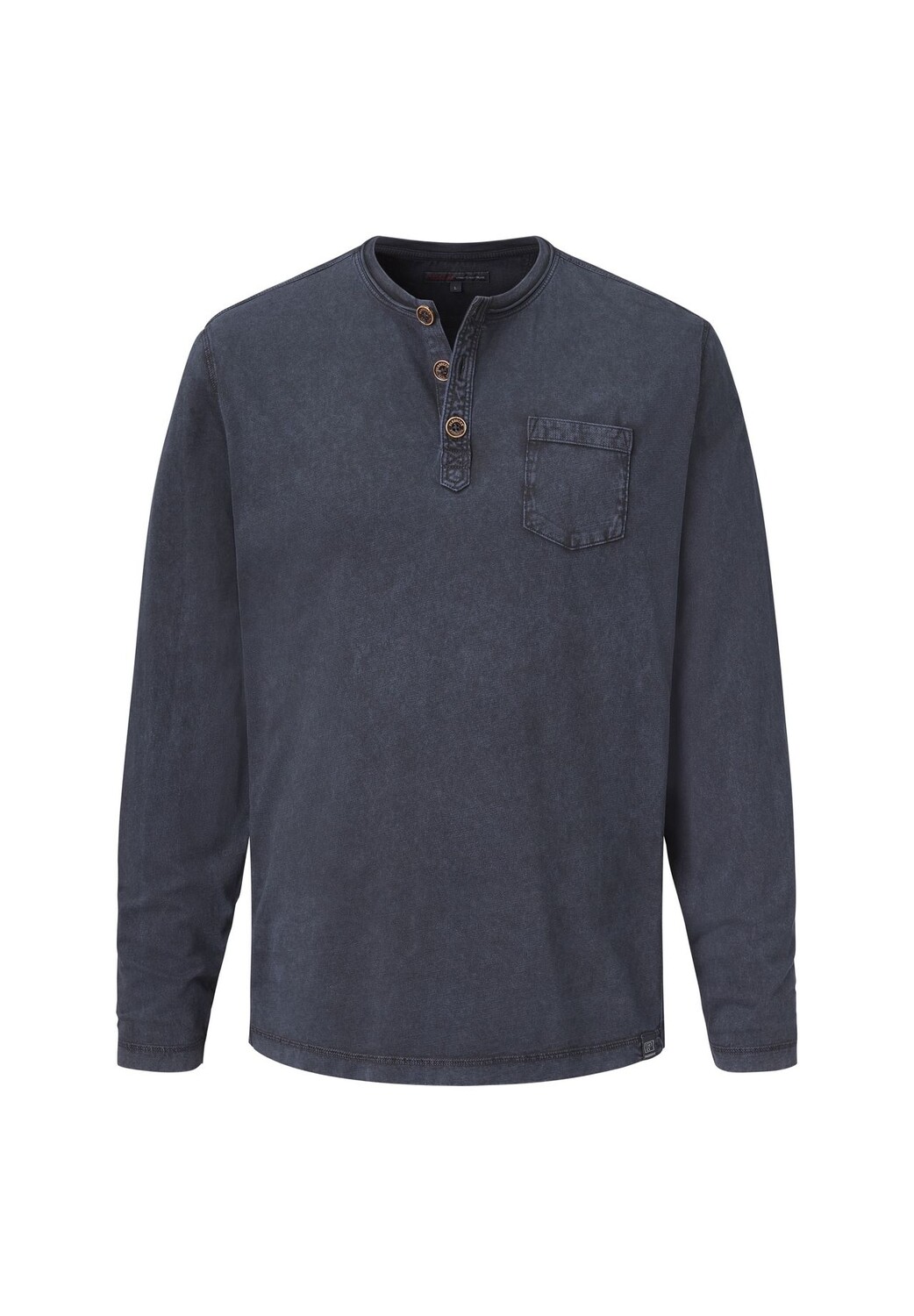 

Рубашка Henley с длинными рукавами и пуговицами PADDOCK'S, темно-синий