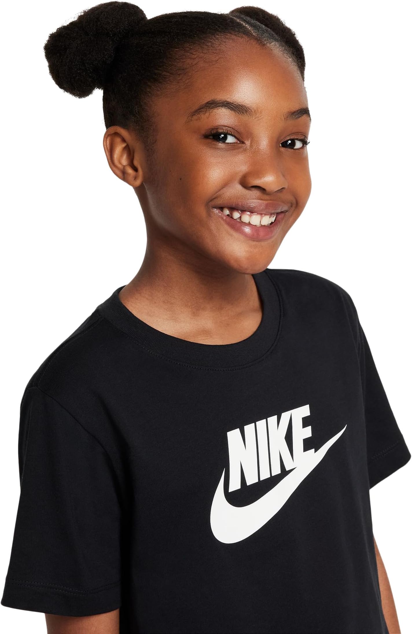 Футболка Nike Kids Cropped Futura T-Shirt, черный — фото 3