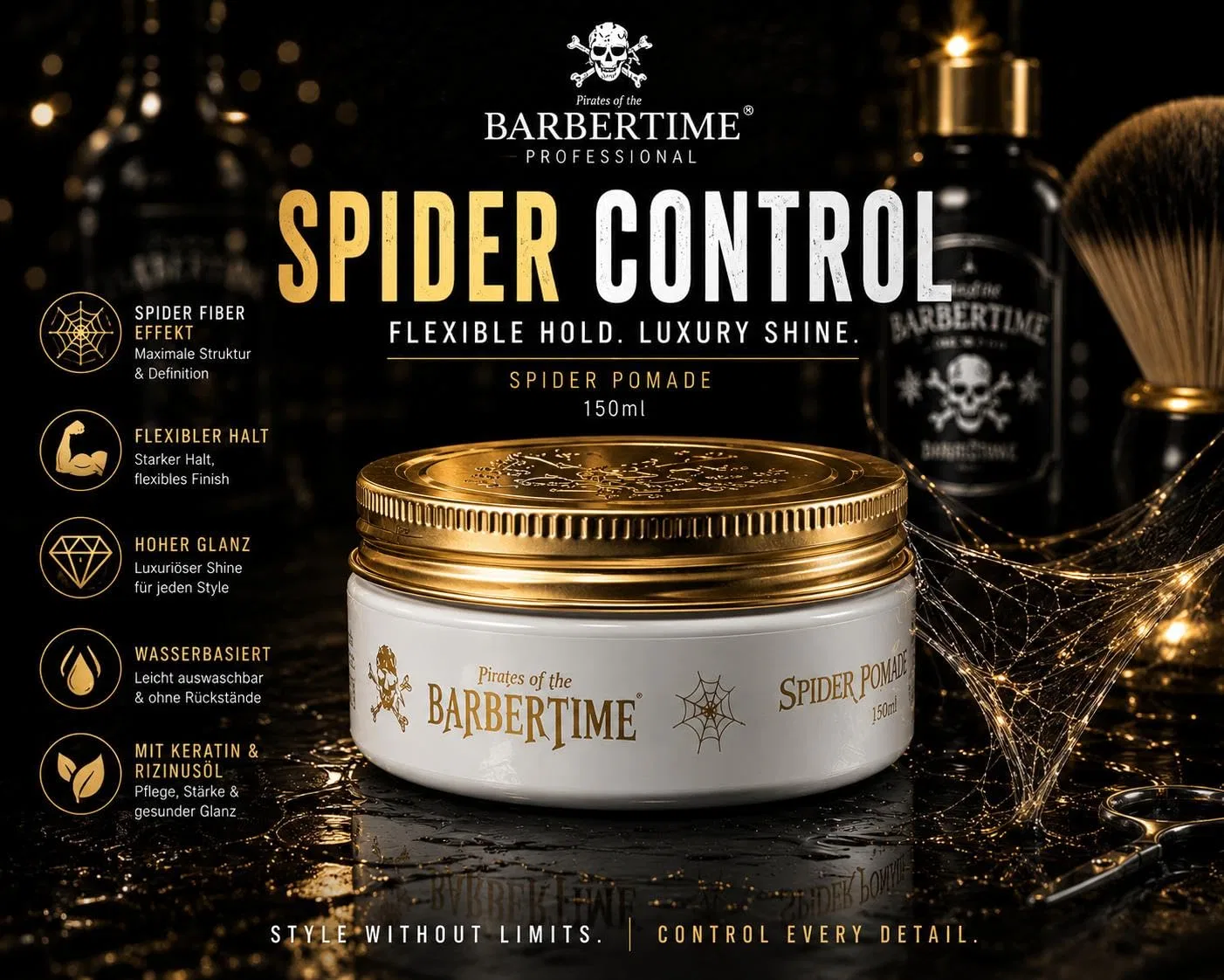 Помада для волос «Spider Pomade» 6 x 150 мл от Barbertime Barbertime — фото 2