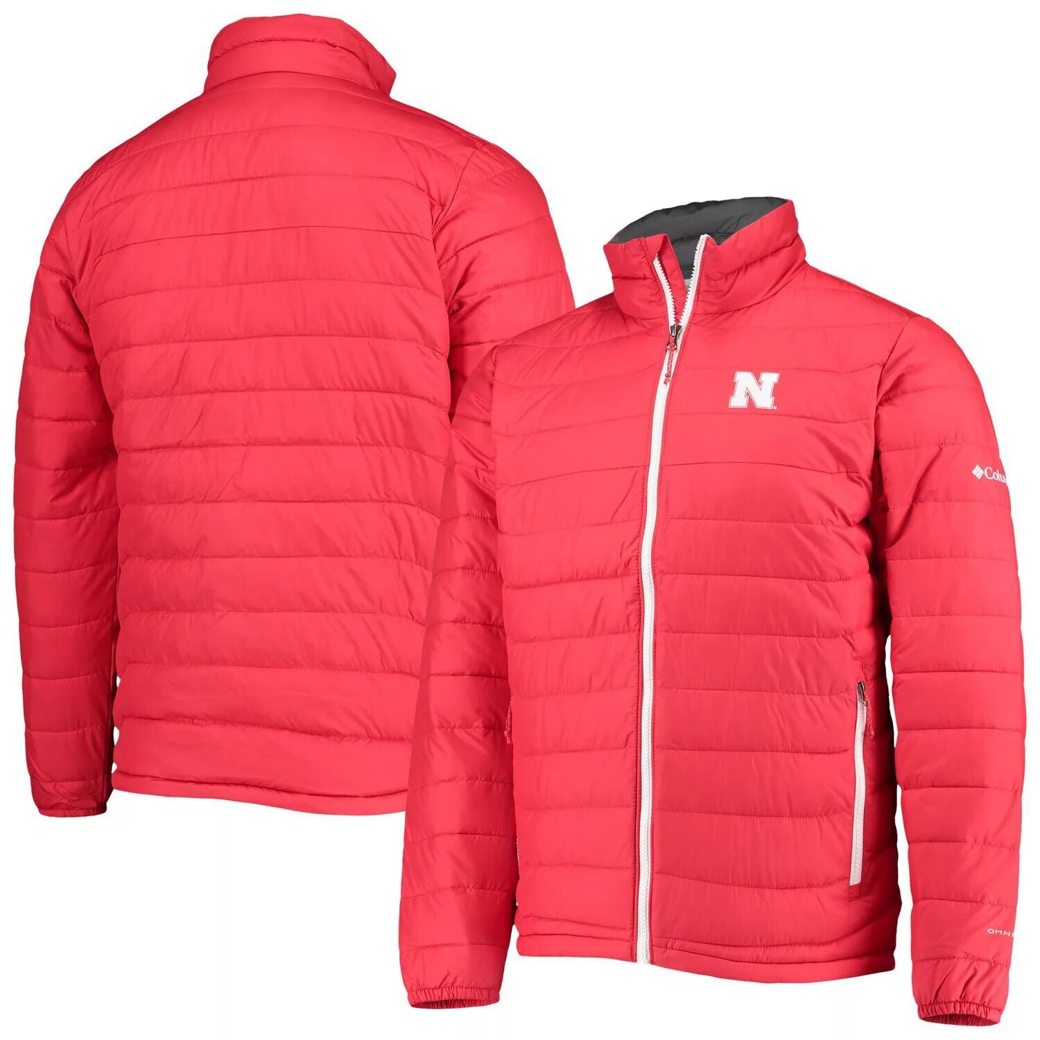 

Мужская куртка Columbia Scarlet Nebraska Huskers Powder Lite со светоотражающим эффектом и молнией во всю длину