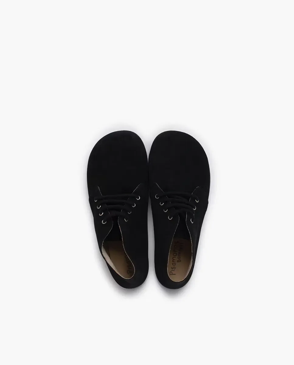Детские ботинки barefoot из замши с шнурками Pisamonas, черный — фото 4