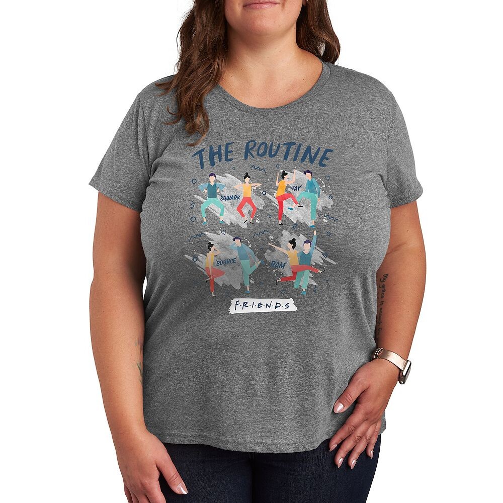 

Футболка с графическим рисунком Plus Size Friends The Routine Poses Licensed Character, цвет Heather Gray