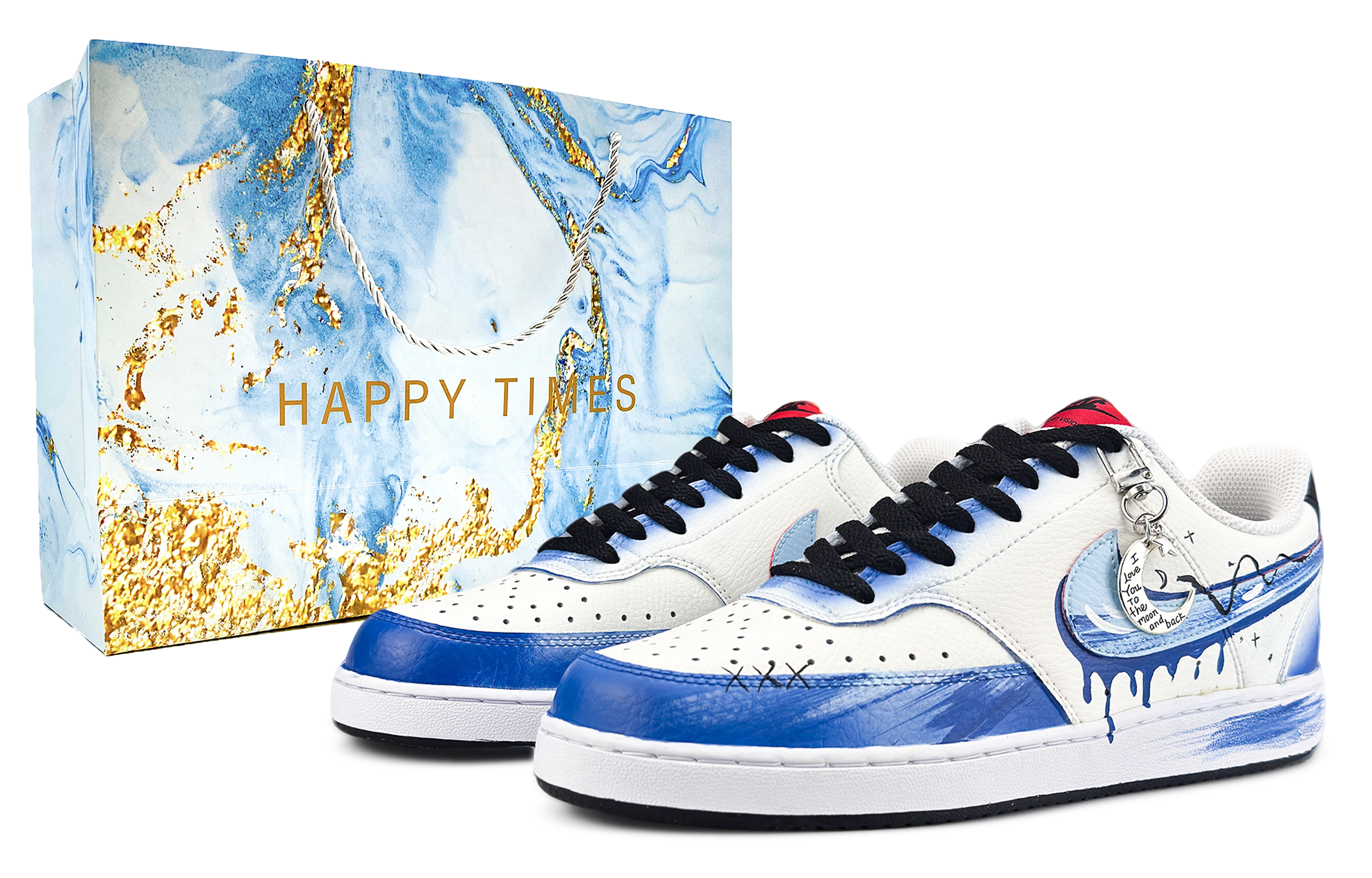 

Nike Износостойкие и легкие низкие кроссовки для скейтбординга Court Vision 1, мужские, сине-белые