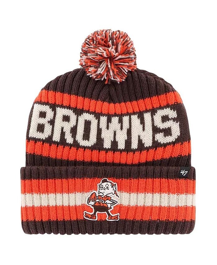 

Мужская коричневая шапка Cleveland Browns Bering Legacy с манжетами и помпоном '47 Brand