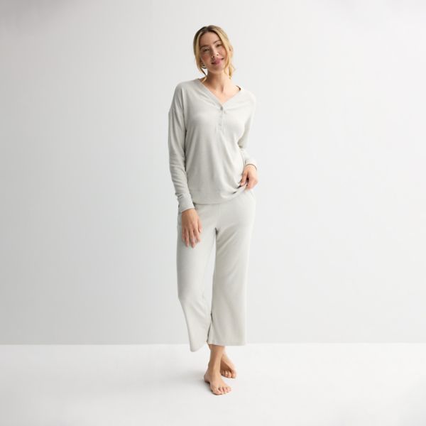 

Женская вязаная пижама с планкой Sonoma Goods For Life, цвет silver ash