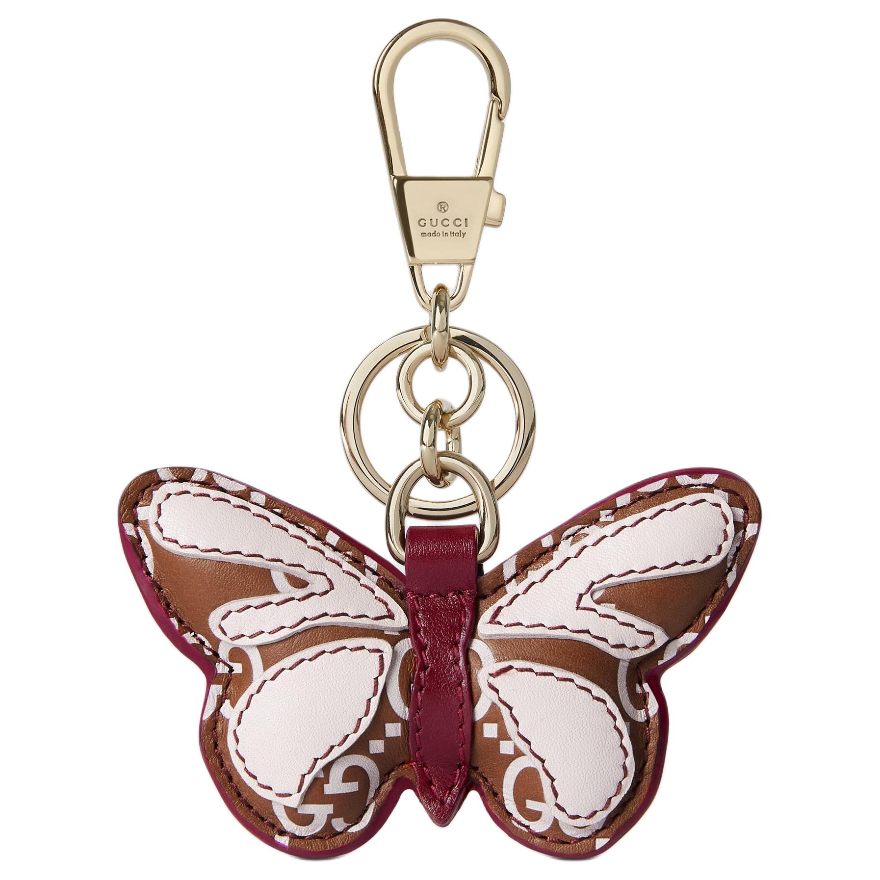 

GUCCI Кожаный брелок для сумки, Brown & Pink