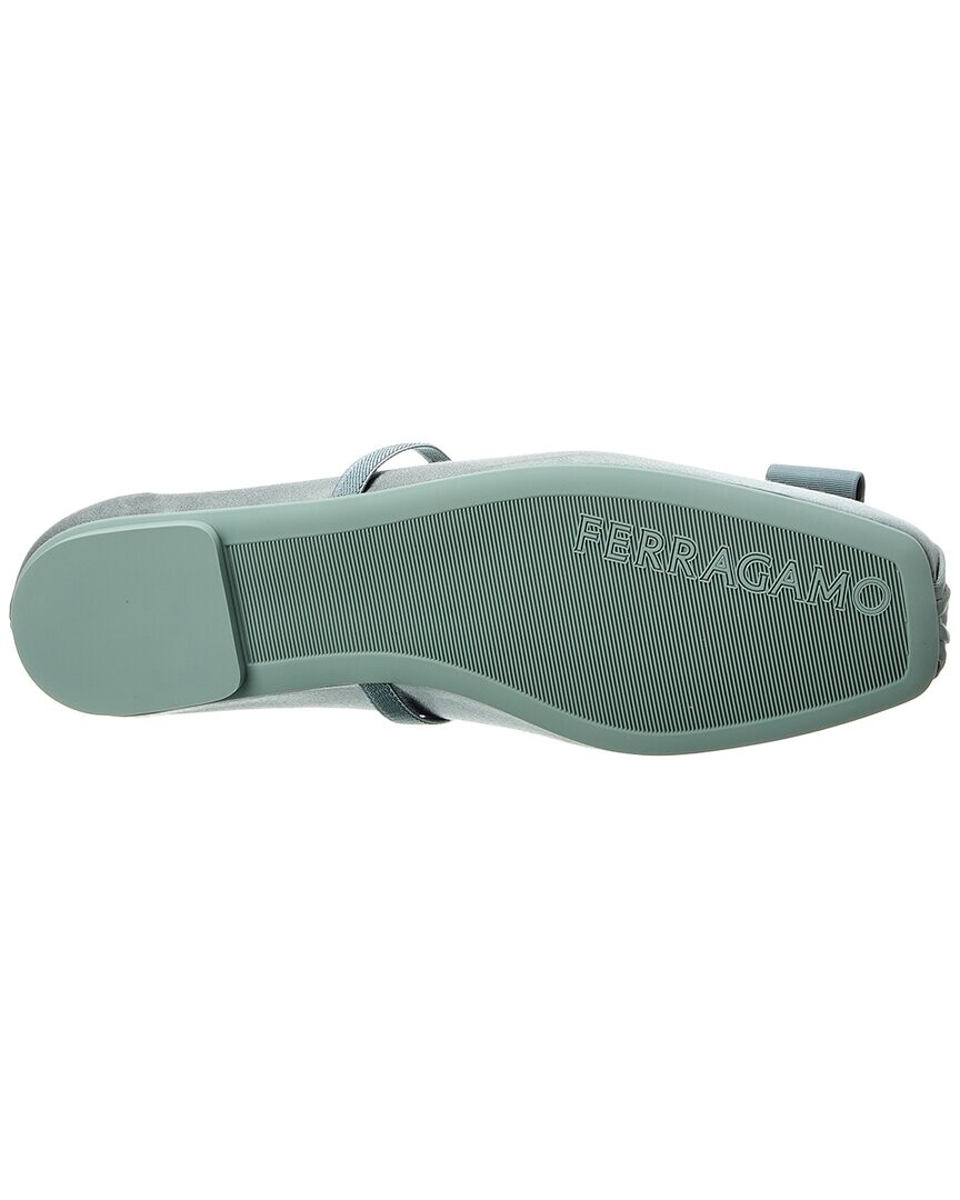 

Атласные балетки Ferragamo Zina T Salvatore Ferragamo, зеленый