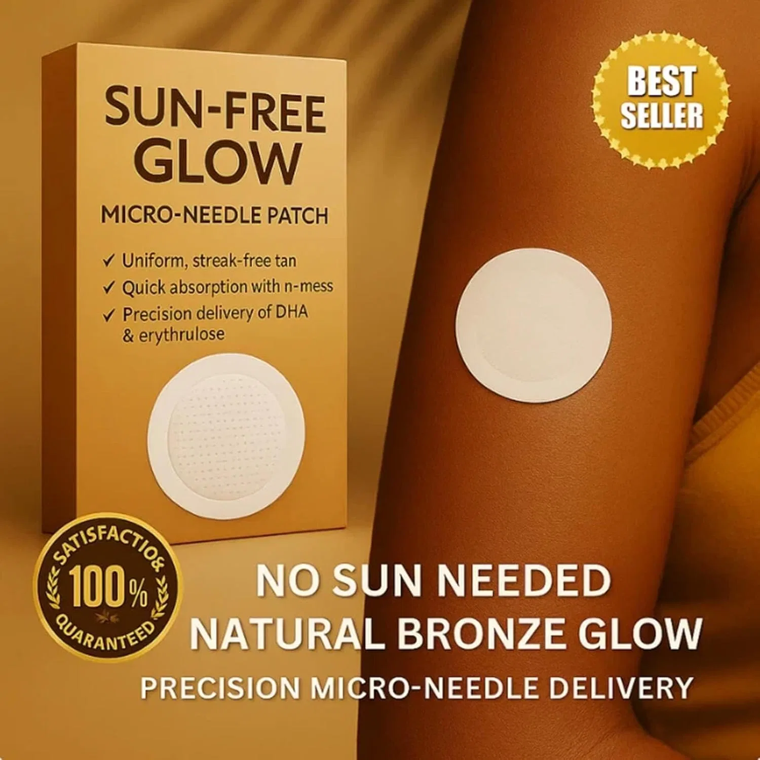 Микроигольные патчи для автозагара Sun-Free Glow, 10 шт. Generic — фото 3