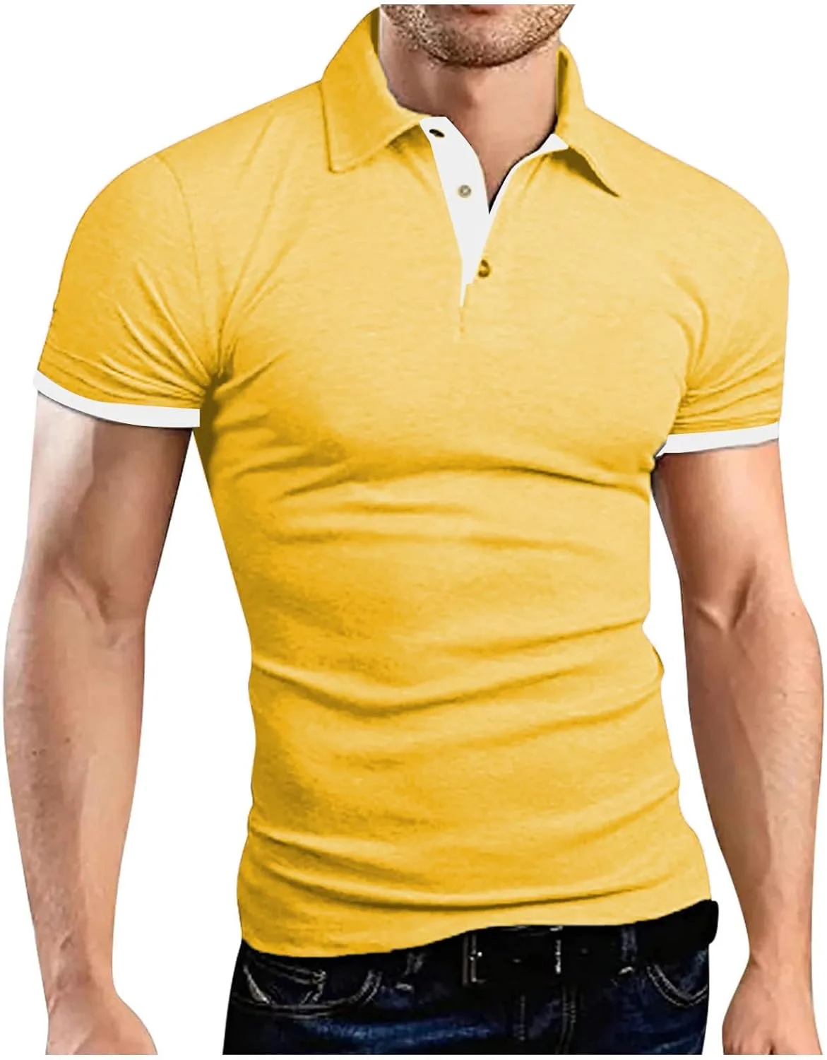 

Мужская поло с коротким рукавом Slim Fit, контрастный цвет Thatrich