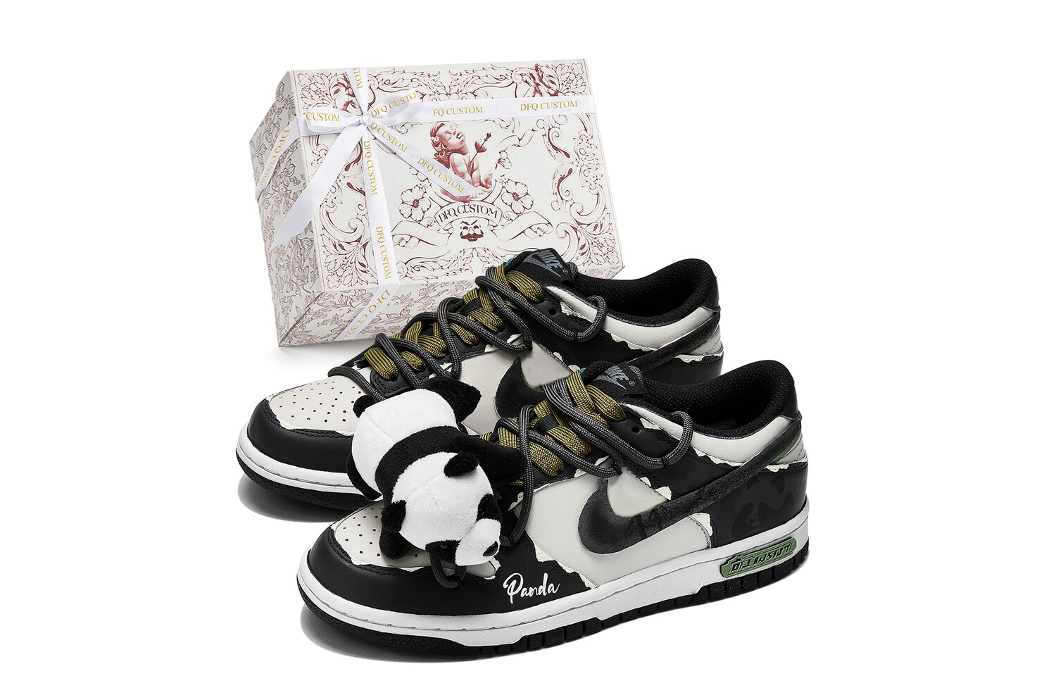 

Кроссовки Nike Dunk Skateboarding Shoes Women's Low-top Black/ Beige, черный/бежевый