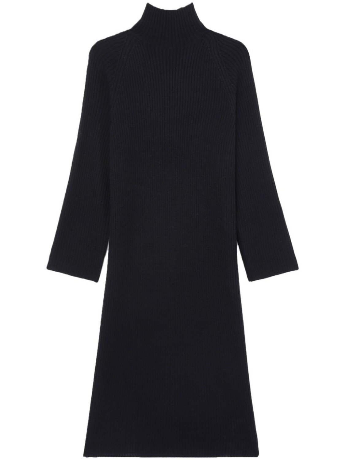 

A.P.C. платье в рубчик с высоким воротником, черный