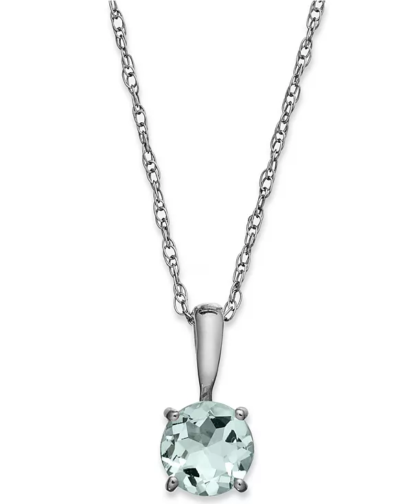 

Подвеска с камнем рождения из 14-каратного золота или 14-каратного белого золота Macy'S, aquamarine