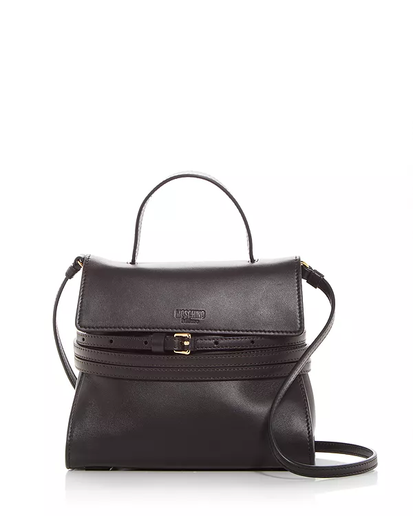 

Завяжи мне маленькую кожаную сумку через плечо Moschino, коричневый