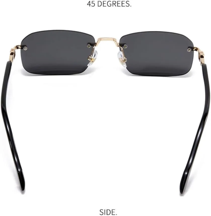 

Солнцезащитные очки в стиле ретро 2027 года, без оправы, для женщин, квадратные очки, защита от УФ-излучения и бликов, оправы для вождения, мужские очки MTZJH, C5