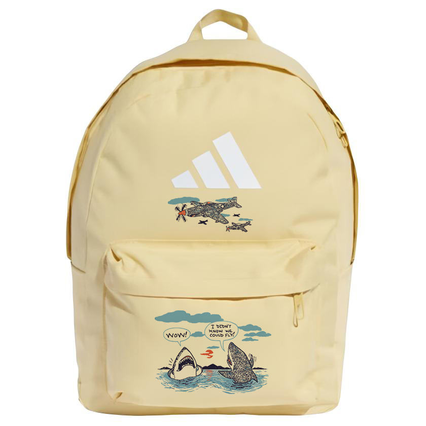 

Adidas Полиэстеровый рюкзак с тиснёным узором большой унисекс жёлтый, Plane Shark