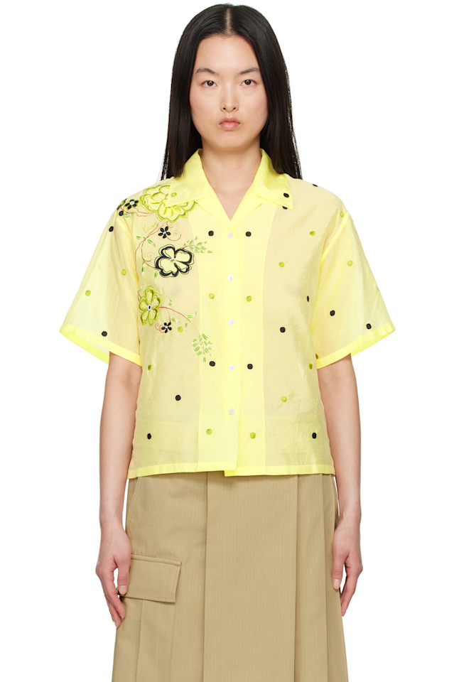 

Kenzo Paris 'Kenzo Peonies' рубашка с вышивкой Kenzo, цвет vanilla
